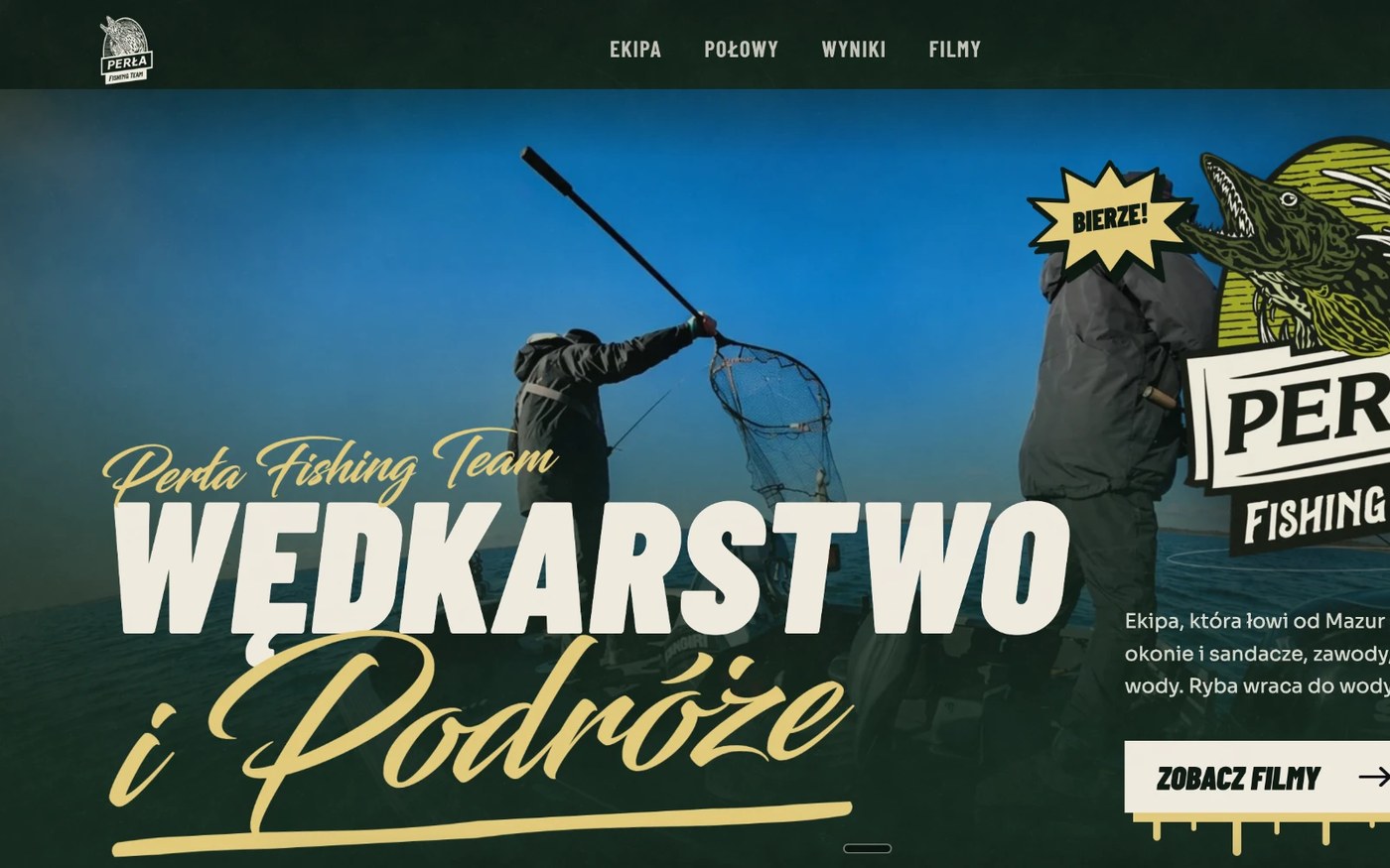Perła Fishing Team, wędkarstwo i podróże: zrzut zrealizowanej strony
