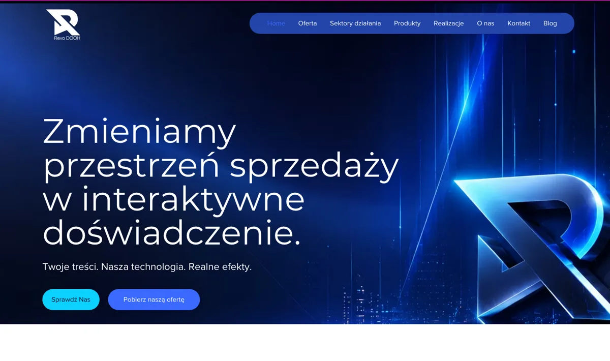 Revo DOOH, reklama digital out-of-home: zrzut zrealizowanej strony