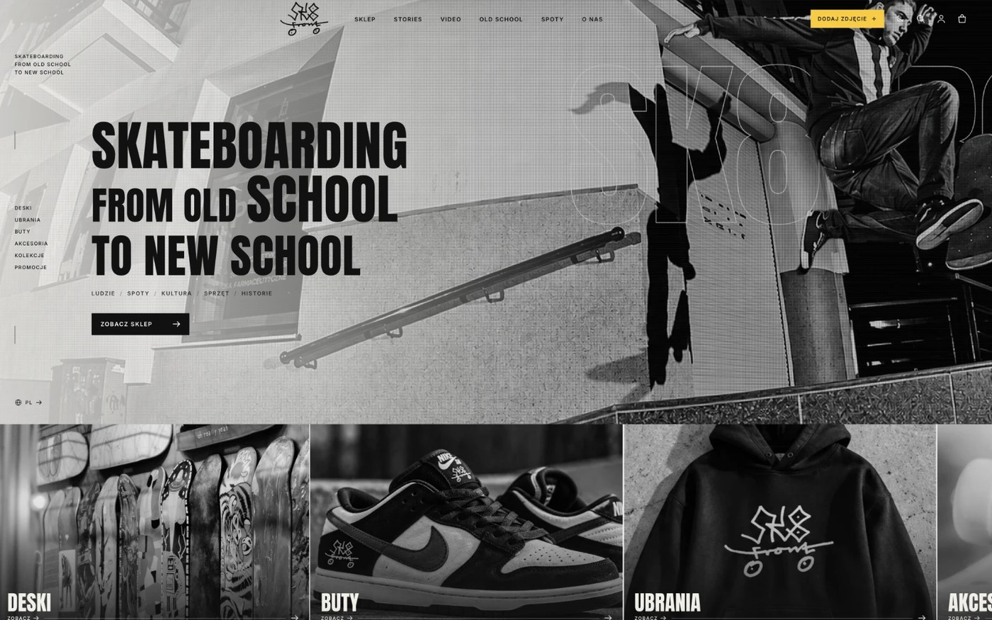 SK8FRONT, skateboarding: zrzut zrealizowanej strony